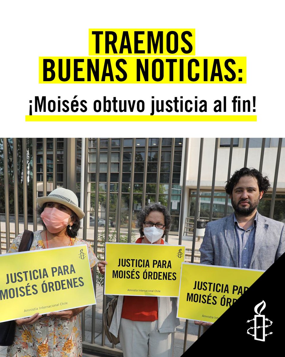 Amnistía Internacional Chile (@amnistiachile) on Twitter photo 📢 ¡BUENAS NOTICIAS! “Después de casi seis años de ocurridos los hechos, al fin, la justicia se pronuncia ante este brutal ataque cometido por policías en el marco de una manifestación pacífica", <a href="/Rodrigo_BustosB/">Rodrigo Bustos Bottai</a>
📰 Lee el comunicado completo aquí: amnistia.cl/amnistia-inter… 📢 ¡BUENAS NOTICIAS! “Después de casi seis años de ocurridos los hechos, al fin, la justicia se pronuncia ante este brutal ataque cometido por policías en el marco de una manifestación pacífica", <a href="/Rodrigo_BustosB/">Rodrigo Bustos Bottai</a>
📰 Lee el comunicado completo aquí: amnistia.cl/amnistia-inter…