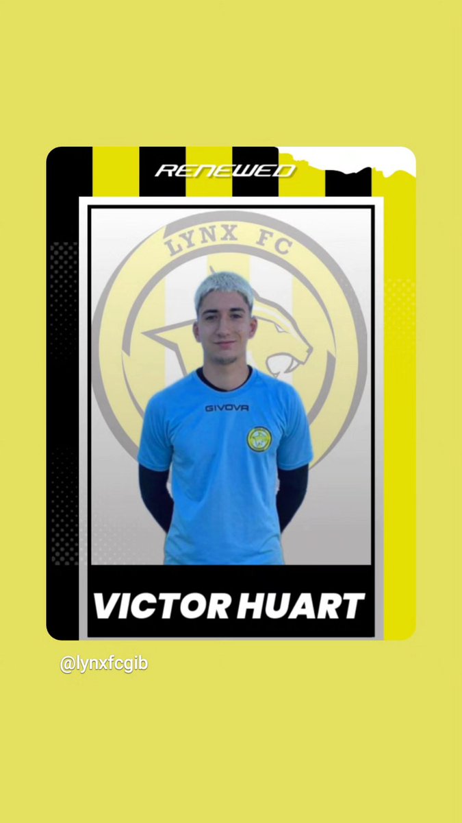 16 year old Victor Huart also renews with us as he continues to develop &amp; grow as a goalkeeper.  

One Family💛

#weliveforever #onefamily #lynxfc #lynxfootball #newseason #renewed #football #gibraltar