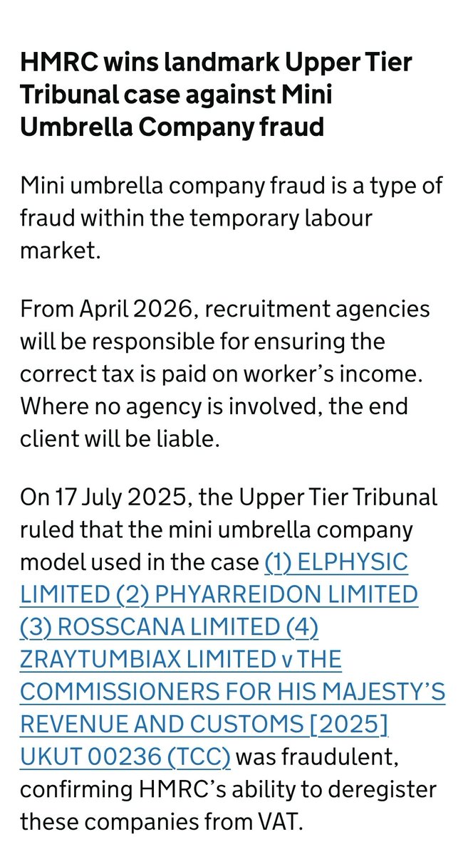 HMRC Update on mini umbrella company fraud. Turns out, not *that* kind of mini umbrella #disappointing ☂️