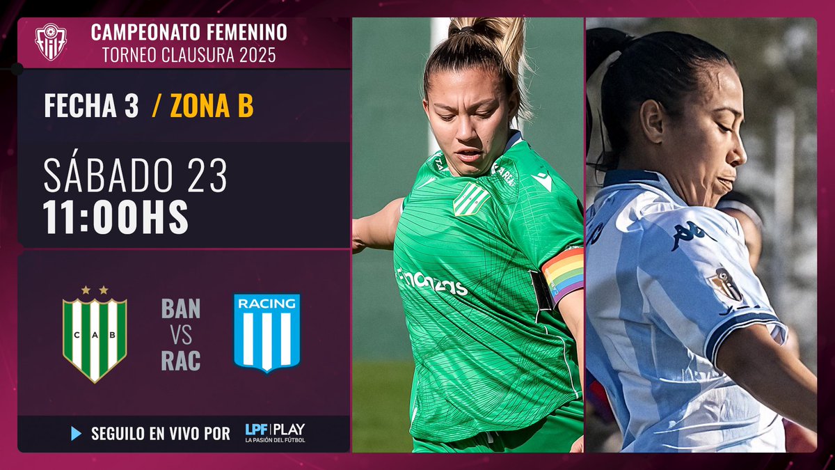 LPFPlay's tweet image. ¡Mañana arranca la #Fecha3 del #TorneoFemenino Clausura 2025 🏆por @LPFPlay! 

▶️ @LPFPlay 
💻lpfplay.com - La Pasión del Fútbol
👉🏼 lpfplay.com/event/68a76719…