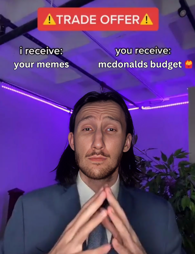 WTB: brainrot intern

DM your memes for consideration