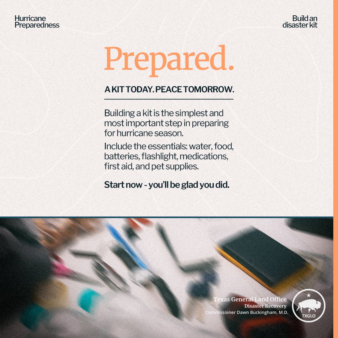 Building a disaster kit is the simplest and most important step in hurricane preparedness!

Start today - you’ll be glad you did. ✅

#HurricanePrep