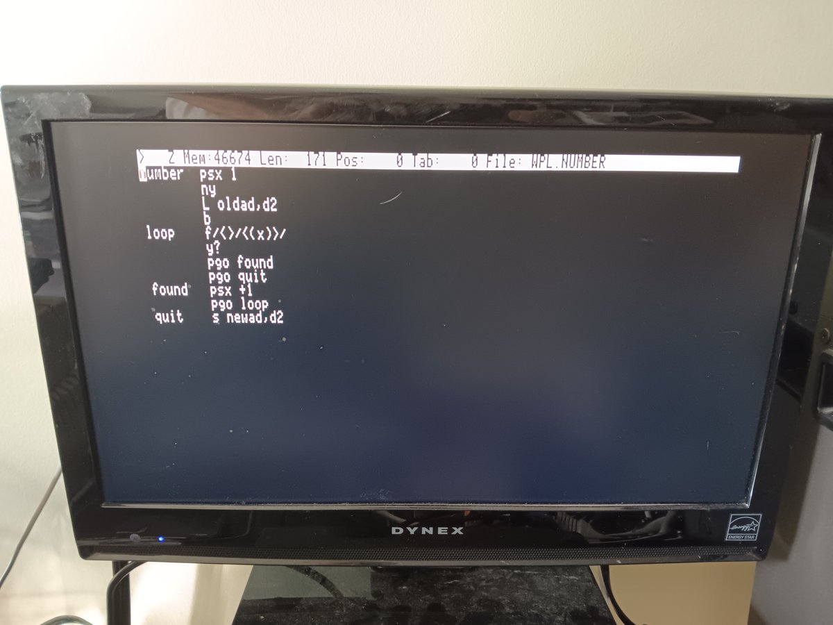 Applewriter 2e for Dos 3.3 can now be run in emulation and on 128k systems.  The crack (softkey) to bypass the disk read of uncopyable bytes was rediscovered and applied: archive.org/details/unprot…