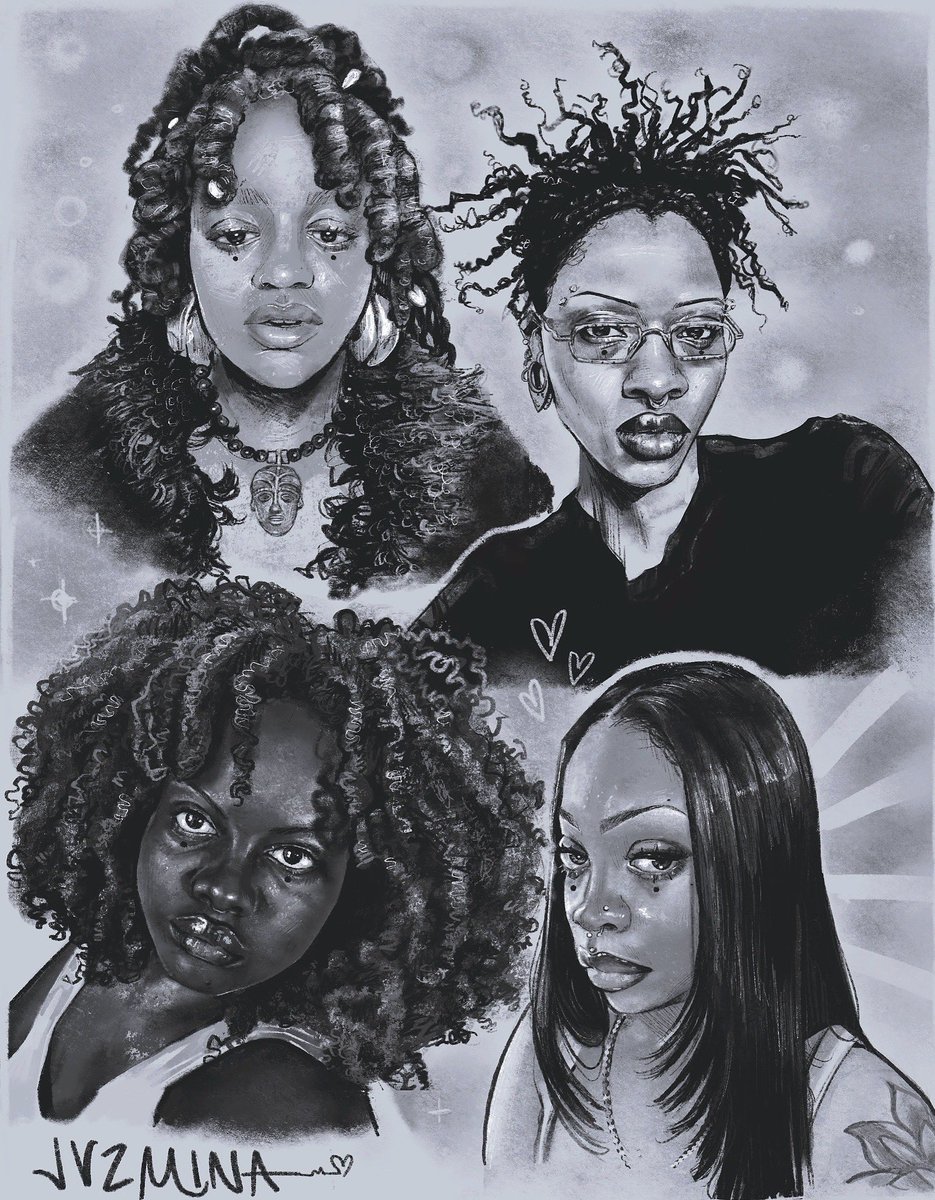 finished this page of portrait sketches 🖤