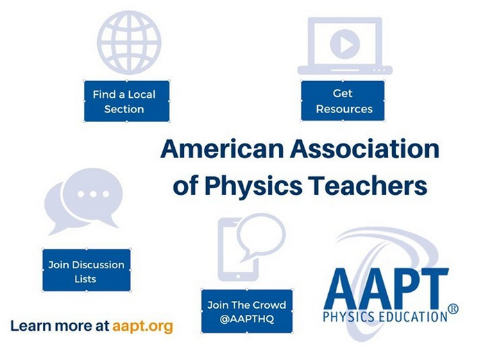 AAPTHQ's tweet image. Want to play a bigger role in the physics community and enhance your career? Become a member of AAPT. Membership includes journal subscriptions and discounts on meetings, teaching resources and more. Join AAPT Today! aapt.org/Membership/ #PhysicsEducation #ITeachPhysics