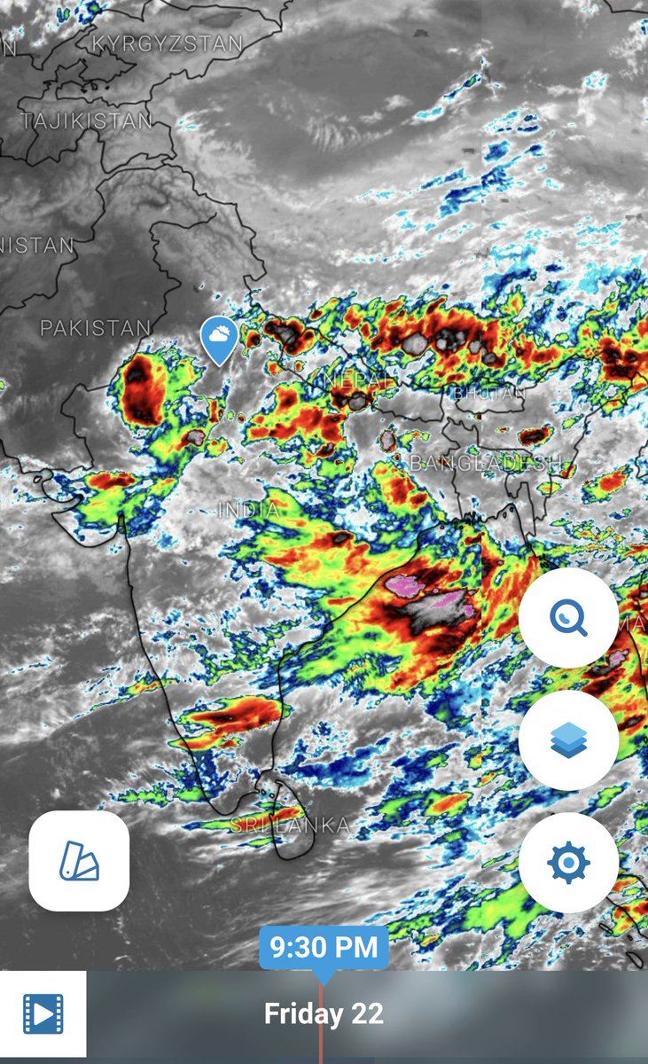 TheTechnocratt's tweet photo. From the satellite picture you can see good developments happening over North India also now in addition to the rest of the country.
There is a movement of the #monsoontrough now and in next 3-4 days, we can expect good rains over most of the areas. Also a WD from #JammuKashmir may interact with this system which can enhance rainfall. Updates on...