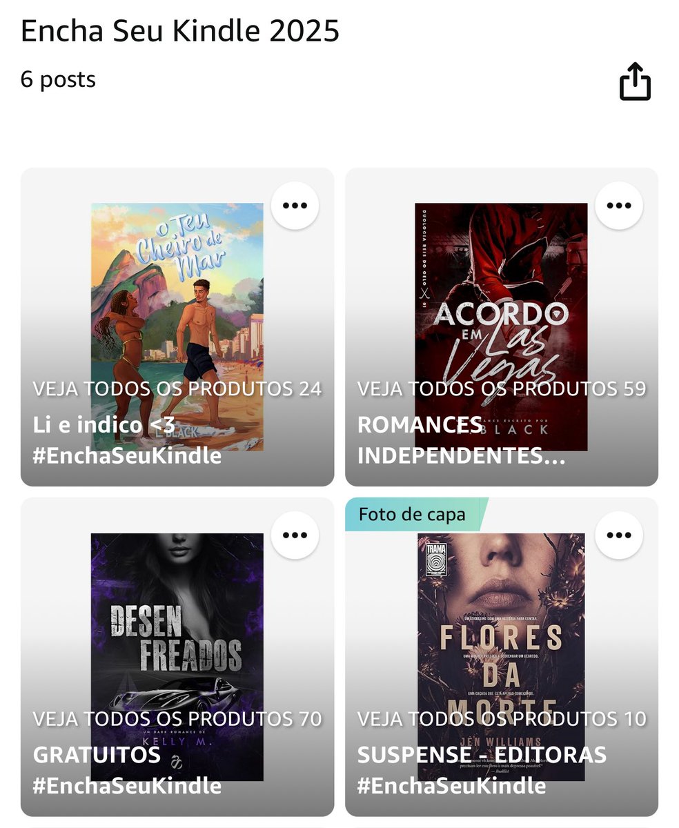 ✨MINHAS LISTAS DO ENCHA SEU KINDLE✨#EnchaSeuKindle 

Ebooks de Editoras:
🩷Romance: amzn.to/3UI6zsT
❤️‍🔥Fantasia: amzn.to/45wnncF
🖤Suspense/Mistério: amzn.to/45uoZUg

💞Romance independente: amzn.to/45uQIEn

❣️GRATUITO: amzn.to/4oL1SME