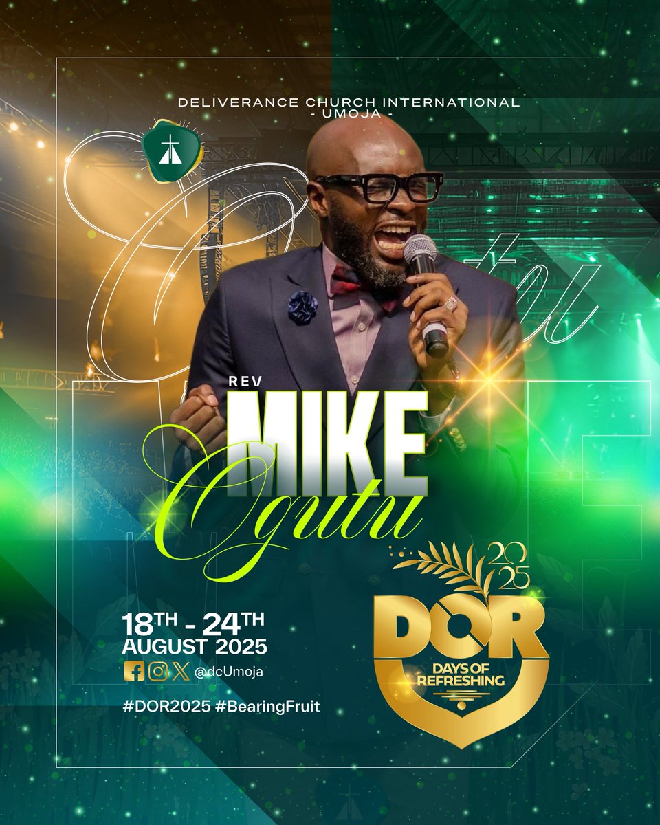 #DOR2025 Day 5 Revival meeting with Bishop Mark Kariuki! Rev. Mike Ogutu leading us in praise and worship. And Bella Kombo is still in the house!
Join us on Facebook facebook.com/share/v/15knPb… 
YouTube youtube.com/live/ks3wBYZyV…
Website dcumoja.org/livestream/
#BearFruit