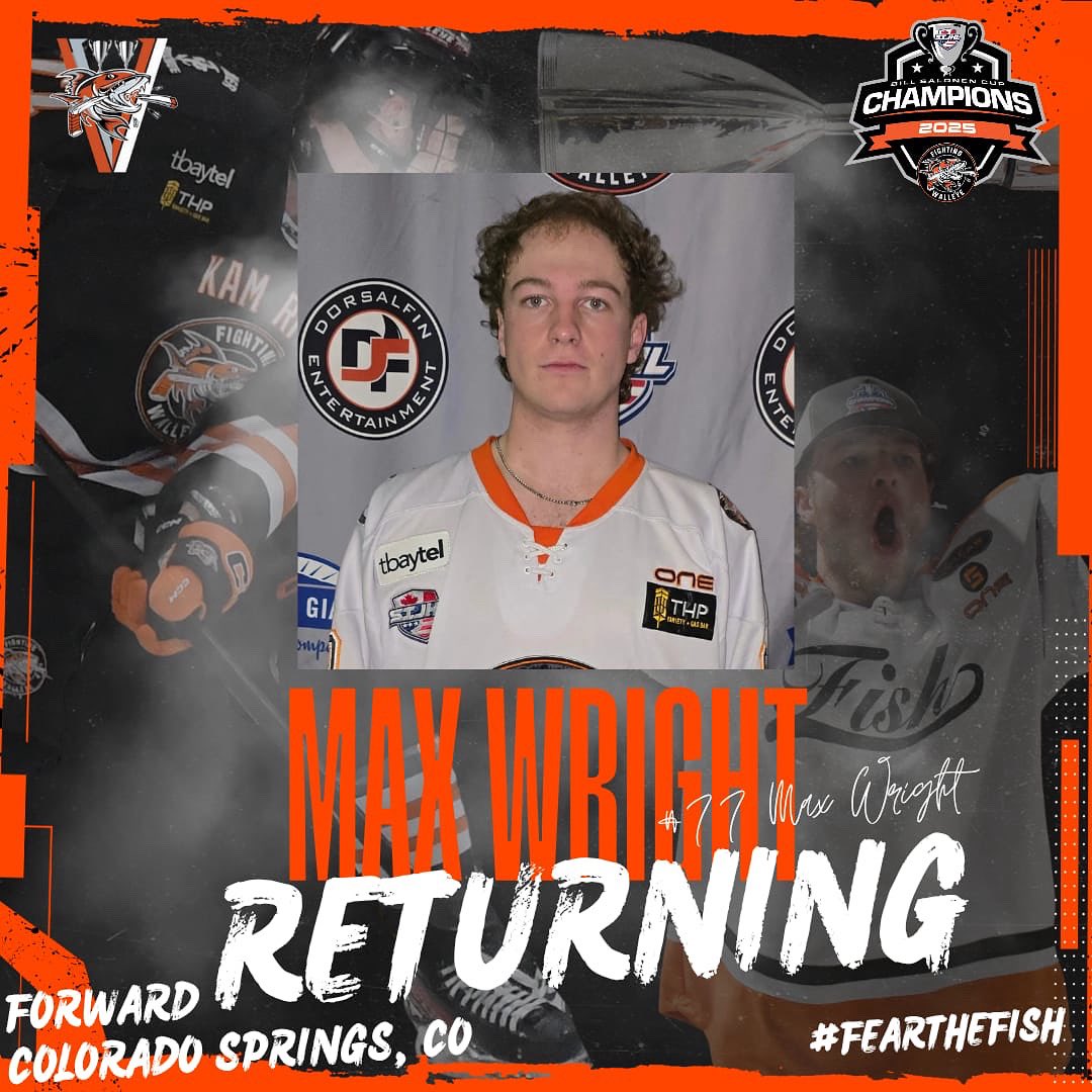🚨 Returning🚨

Max Wright is back in Oliver Paipoonge for his 3rd season as a Walleye! The hard-working two-way center from Colorado Springs had 22 pts in 36 GP last season and was a key contributor, on both sides of the puck, to our championship run. 

Welcome back, Wrighter!