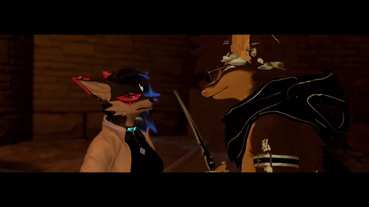 JesseyDog's tweet photo. Tomorrow at 5 PM CET I will be releasing our big film project Two Twins One Throne - Rite of Challenge - 

Featured in these screenshots:
@DragonDirgel @Fillixxx @ArilinSmells 
#VRChat #vrchatfurry #furry https://t.co/d5suRyqH6p