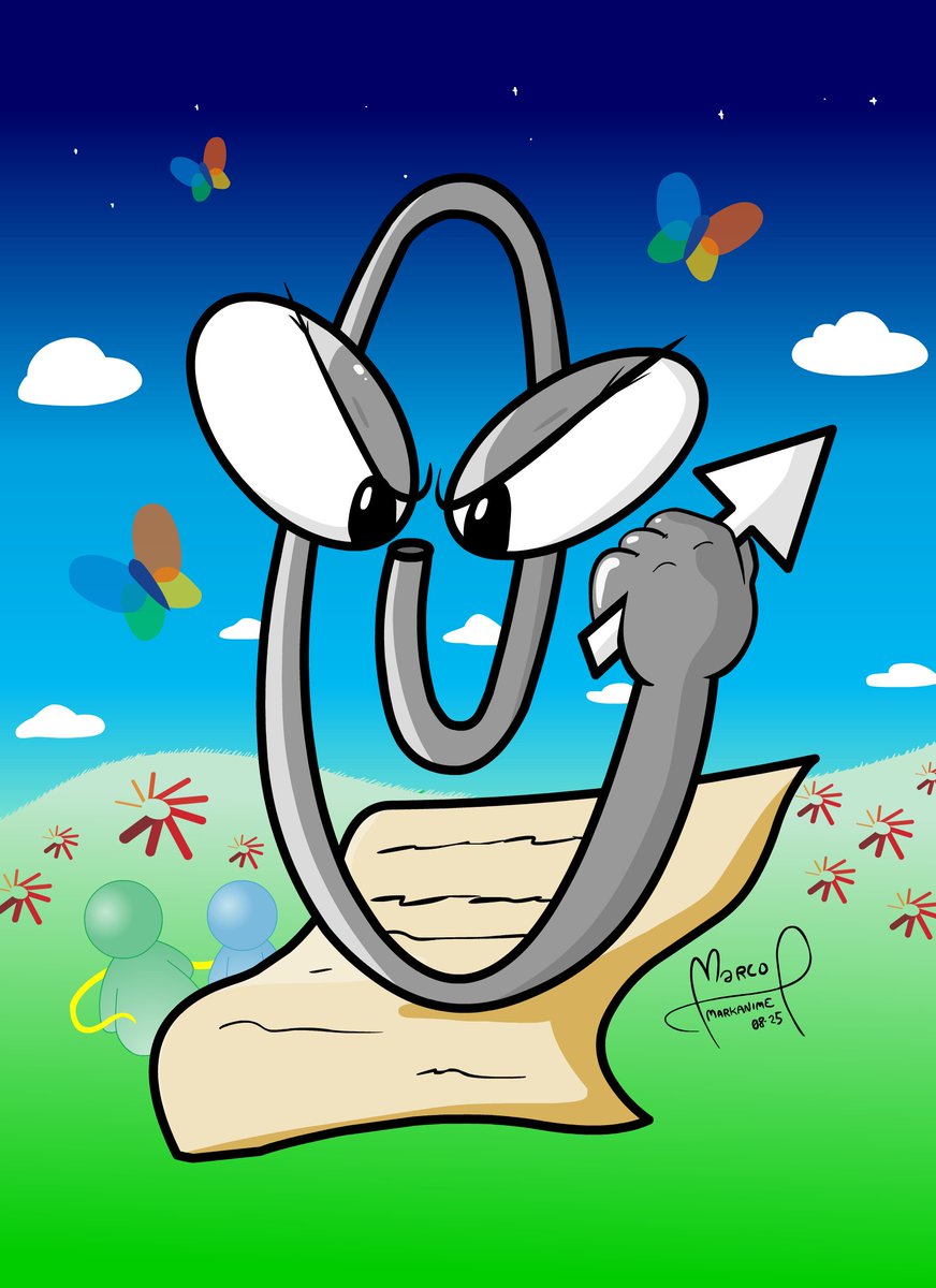 This is Clippy, an old Office's mascot from the 90s.
Clippy only wanted to help.

Check it at <a href="/Newgrounds/">Newgrounds.com</a>: 
newgrounds.com/art/view/marka…

#clippyart #Clippy