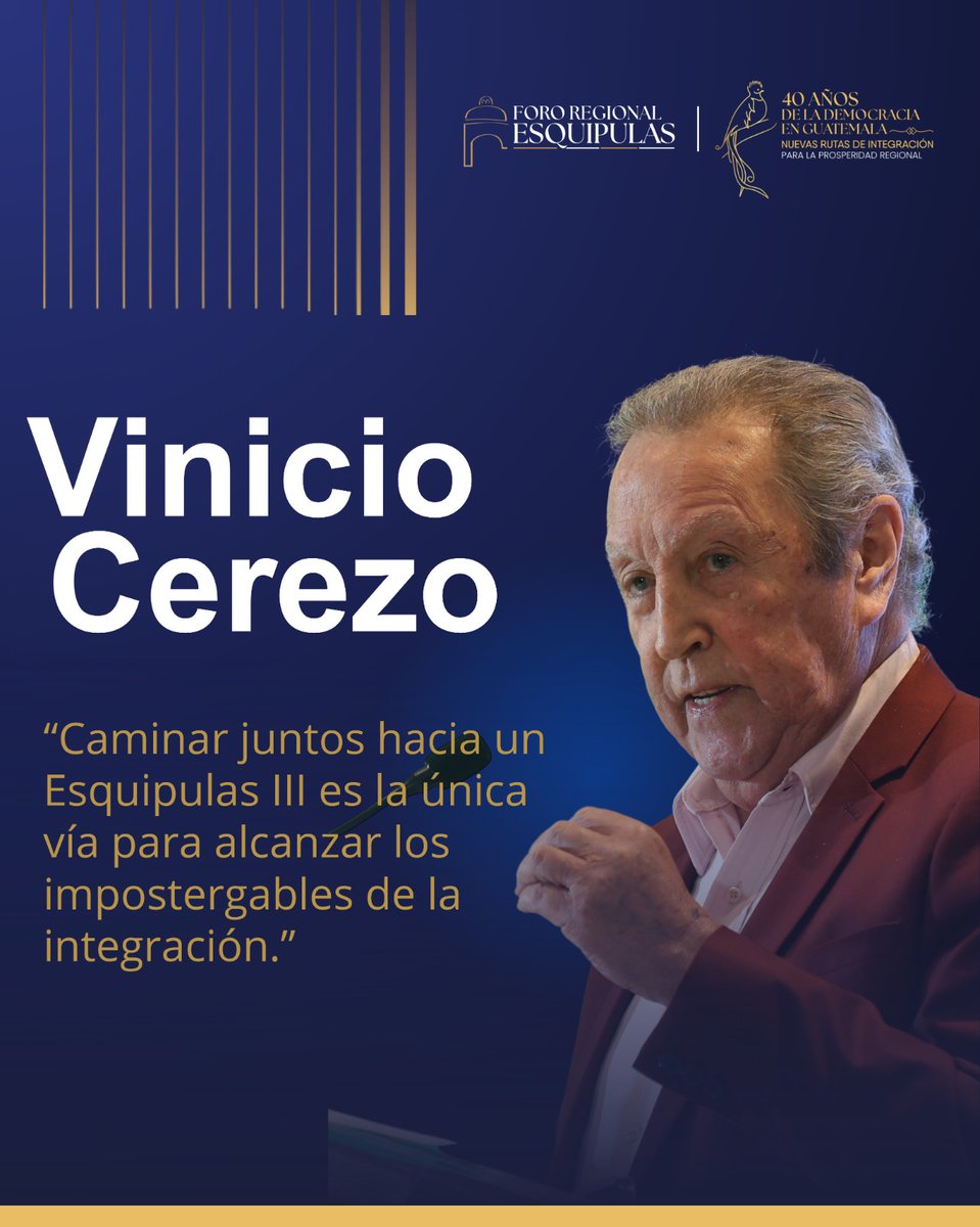 ✨ El 11/09/25, Guatemala será el epicentro del diálogo democrático y la integración regional en la 12.ª edición del #FRE2025.

📍 Hotel Avia, zona 10
⏰ 08:00 hrs
 🔗Registrate aquí: fororegionalesquipulas.org
#RegiónDeOportunidades #40AñosDeDemocracia