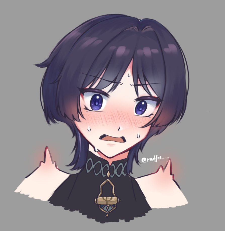 keiffee_'s tweet photo. drawing Wanderer with different flustered expressions, part 1. 

#GenshinImpact https://t.co/G701YSFV2m