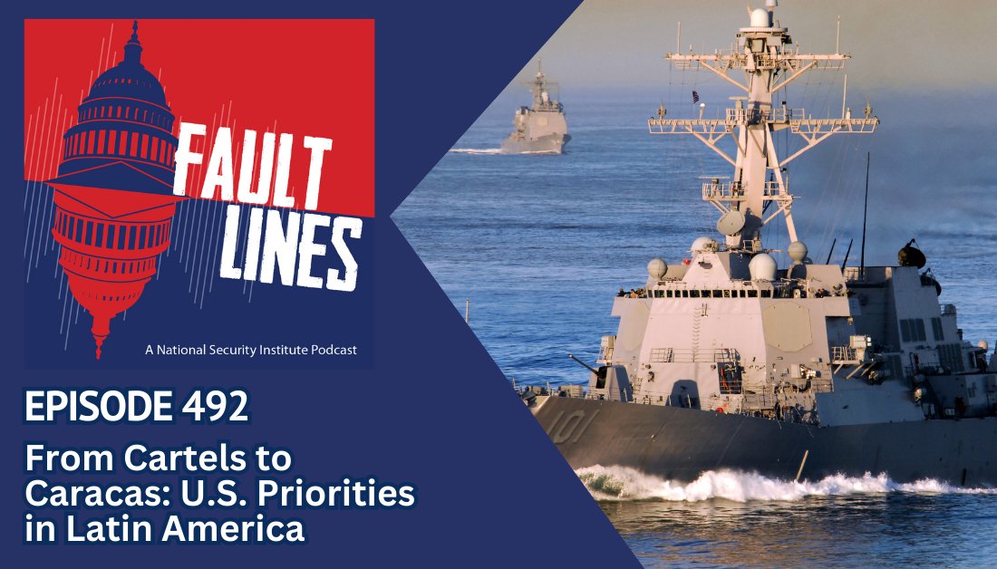 Fault Lines Podcast (@faultlines_pod) on Twitter photo 🎙️NEW: Ep 492: From Cartels to Caracas: U.S. Priorities in Latin America <a href="/NotTVJessJones/">Jessica Jones</a> + @LesterMunson + <a href="/amykmitchell/">Amy K Mitchell</a> break down the U.S. deployment of Navy destroyers near Venezuela
📺 Watch: youtu.be/m_OIkqBvppg
🎧 Listen: open.spotify.com/episode/39fkNP…
<a href="/MasonNatSec/">The National Security Institute</a> + <a href="/NSI_CTC/">NSI Cyber and Tech Center - GMU</a> 🎙️NEW: Ep 492: From Cartels to Caracas: U.S. Priorities in Latin America <a href="/NotTVJessJones/">Jessica Jones</a> + @LesterMunson + <a href="/amykmitchell/">Amy K Mitchell</a> break down the U.S. deployment of Navy destroyers near Venezuela
📺 Watch: youtu.be/m_OIkqBvppg
🎧 Listen: open.spotify.com/episode/39fkNP…
<a href="/MasonNatSec/">The National Security Institute</a> + <a href="/NSI_CTC/">NSI Cyber and Tech Center - GMU</a>