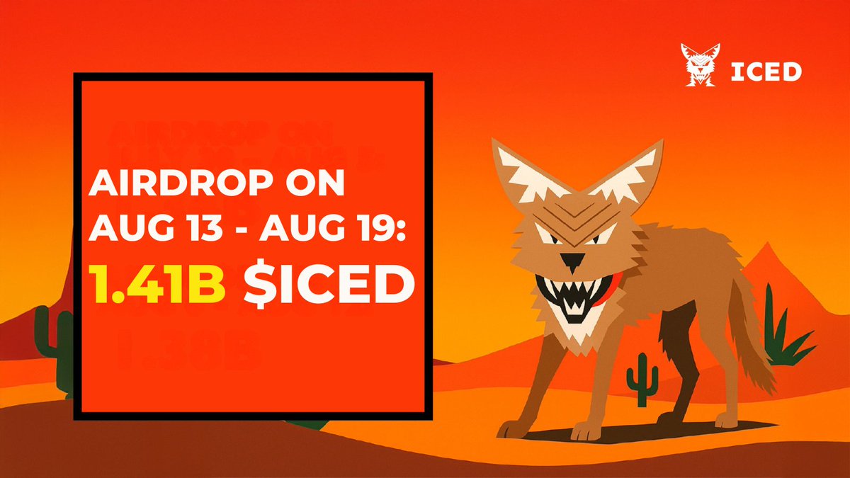 ICEDCoin's tweet photo. Weekly Airdrop Snapshot 🚨

Aug 13 – Aug 19: 1.41B $ICED deployed

The stakeout holds.
Arrests logged.
Payouts cleared https://t.co/Ee5igXdQFE