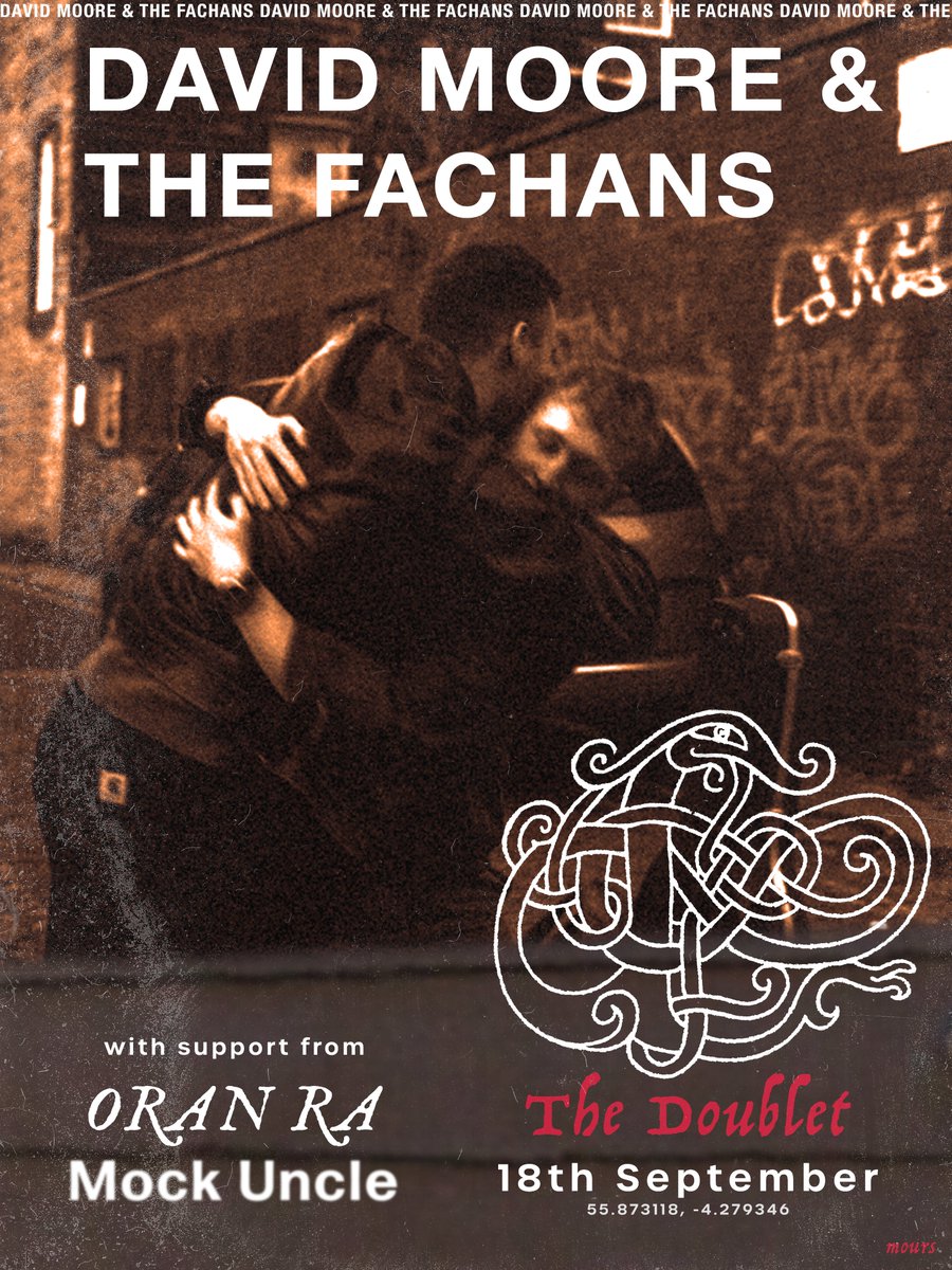 0ranra's tweet image. GLASGOW SUPPORT
We are back in the Big Smoke for the first time this year to support our friends David Moore &amp;amp; the Fachans, alongside Mock Uncle at the Doublet on 18th of September.
Very limited tickets so grab them before they're gone here:
eventbrite.com/e/david-moore-…