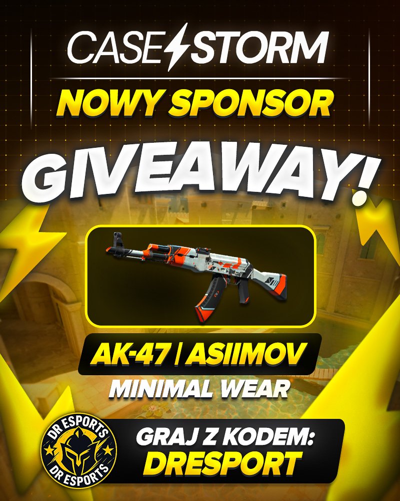 Dark Riderss (@dr_e_sport) on Twitter photo Witamy <a href="/CasestormPRO/">CaseStorm.pro</a> w gronie sponsorów! 🤝
Z tej okazji przygotowaliśmy giveaway! 🔥
Aby wziąć udział:
1️⃣ Zarejestruj się ➡️ casestorm.pro/r/DRESPORT
2️⃣ Wpłać min. 20 zł – to warunek udziału w losowaniu.
Kod: DRESPORT - wpisz, żeby wyglądać jak pro, nawet jak celujesz jak bot. 😎 Witamy <a href="/CasestormPRO/">CaseStorm.pro</a> w gronie sponsorów! 🤝
Z tej okazji przygotowaliśmy giveaway! 🔥
Aby wziąć udział:
1️⃣ Zarejestruj się ➡️ casestorm.pro/r/DRESPORT
2️⃣ Wpłać min. 20 zł – to warunek udziału w losowaniu.
Kod: DRESPORT - wpisz, żeby wyglądać jak pro, nawet jak celujesz jak bot. 😎