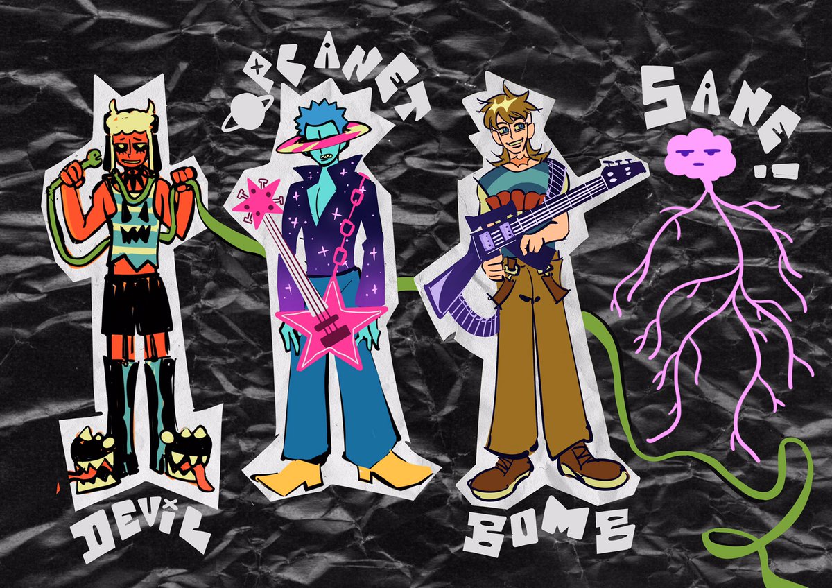 nowthecreator's tweet photo. Yo!Wassssup Guys!
We Are HumanBee,A New Punk Band!🐝
Here is DEViL,B0MB,Lil Planet,Sane !! !
👽If u fw us ,repost this sh1t !👽
We’ll drop the detailed introduction of every band member If this post hit 500 likes😈👾👾
#HumanBee #NowWorld #oc #Gorillaz #metalfamily https://t.co/mHpprsNyAB