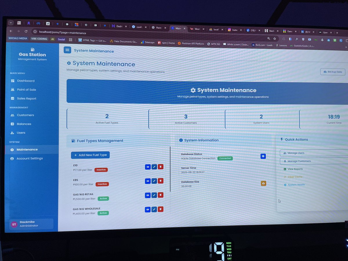 x_stackmike's tweet image. New Gas Station Management Software! ⛽💻
We’re excited to unveil our newly developed Gas Station Management Software.
#GasStationSoftware #FuelManagement #BusinessAutomation #TechSolutions #Macre8tive #MikeAremu #Stackmike #SoftwareDeveloper #BusinessGrowth #Innovation