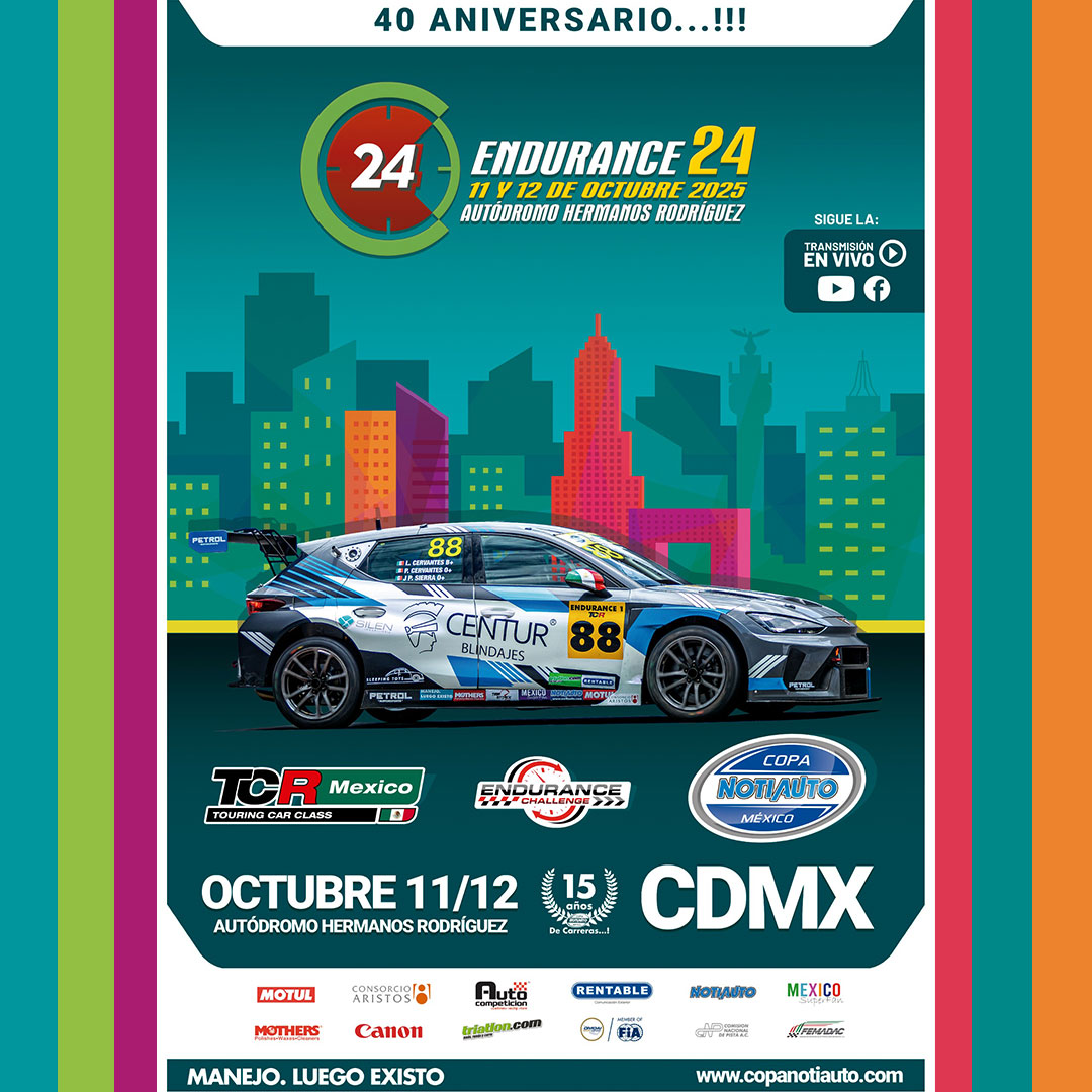 mexicoracingcup's tweet photo. 40 Aniversario de la Endurance 24 los próximos 11 y 12 de octubre en el Autódromo Hnos. Rodríguez
#endurance24 #copanotiauto #ahr #tcrmexico #tcr #motorsport #endurance https://t.co/PYpQ0VfBX8