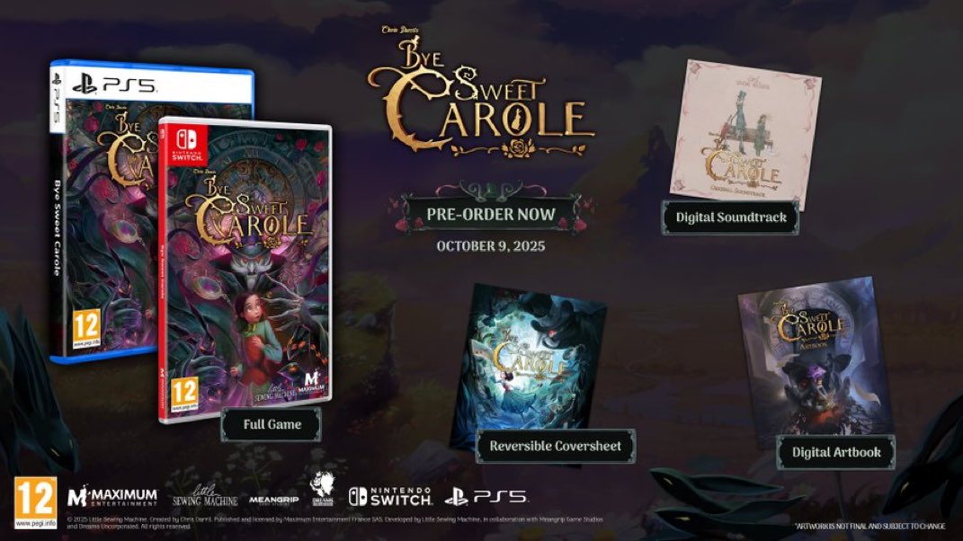 Bye Sweet Carole llega el 9 de octubre 

🐇 El juego completo
🐇 Banda sonora digital y libro de arte
🐇 Una portada reversible

ℹ️ meridiem-games.com/game/bye-sweet…