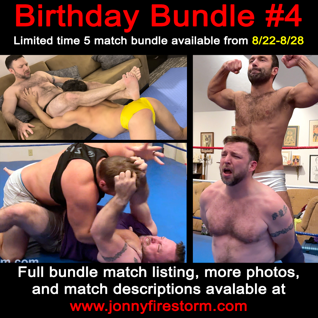 Birthday Bundle #4, 5 new matches available 8/12-8/28
jonnyfirestorm.com/2025/08/22/bir…
#gaywrestling #musclewrestling #wrestlingvideo #customwrestling #muscleboy #flexing #posing #speedo #stud #speedogay #submissionwrestling #hairychest #pain #domination #lheadscissor #manfeet #hunk