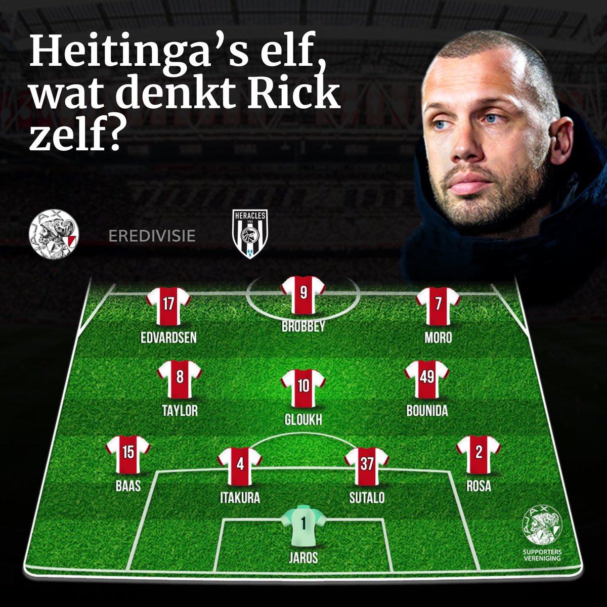 rickvstr's tweet image. Heitinga’s elf, wat denkt Rick zelf? #ajaher #heitingaself
