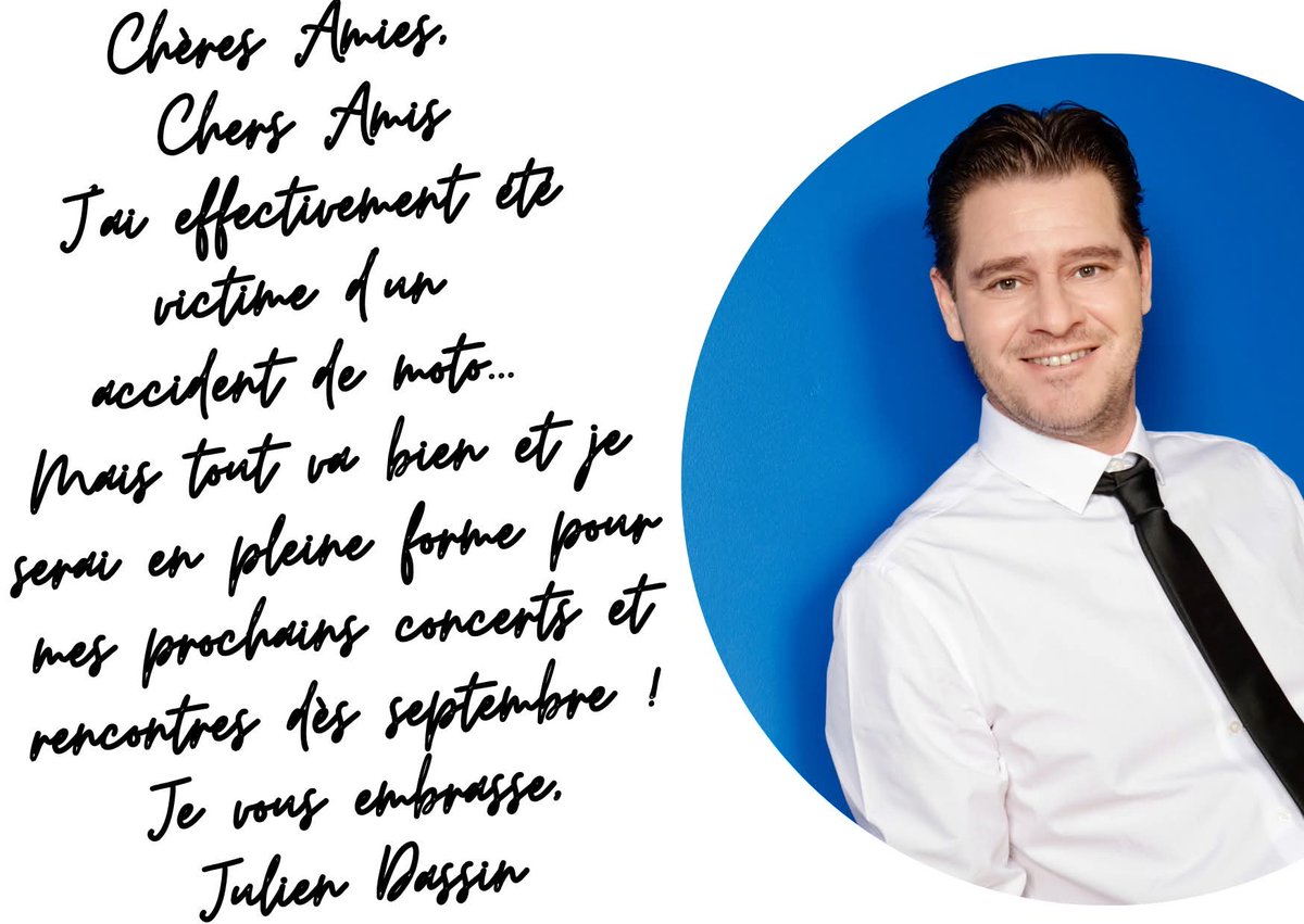 Un message de Julien Dassin, actuellement en vacances :