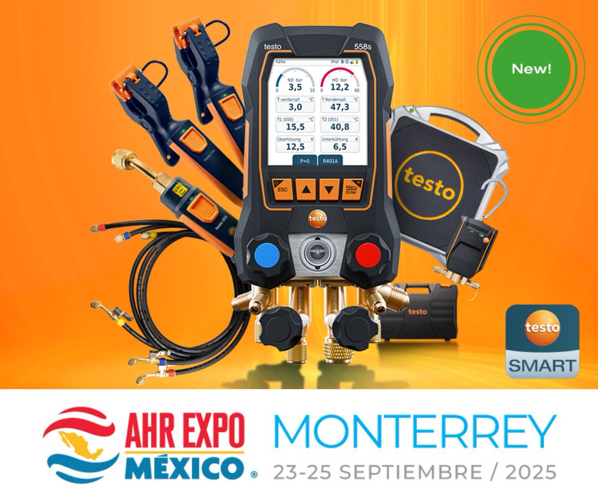 ❄️🔍 ¡Visítanos en AHR MTY 2025! Transforma tu mundo con la tecnología digital más avanzada para aire acondicionado, refrigeración y bombas de calor. Más info 👉 gimim.com/testo/ #testomx #hvacr #ahrexpomexico #ahrexpomexico2025

<a href="/ahrexpomexico/">AHR EXPO MÉXICO</a>
