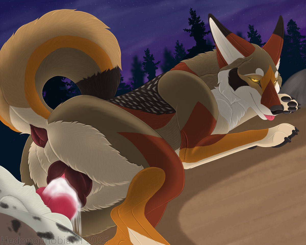 cattledoggo's tweet image. Putting a yote in it&apos;s place~ 

🖌️ Done by Hedonophobia_H  
🐺 Belongs to @PsychedelicYops