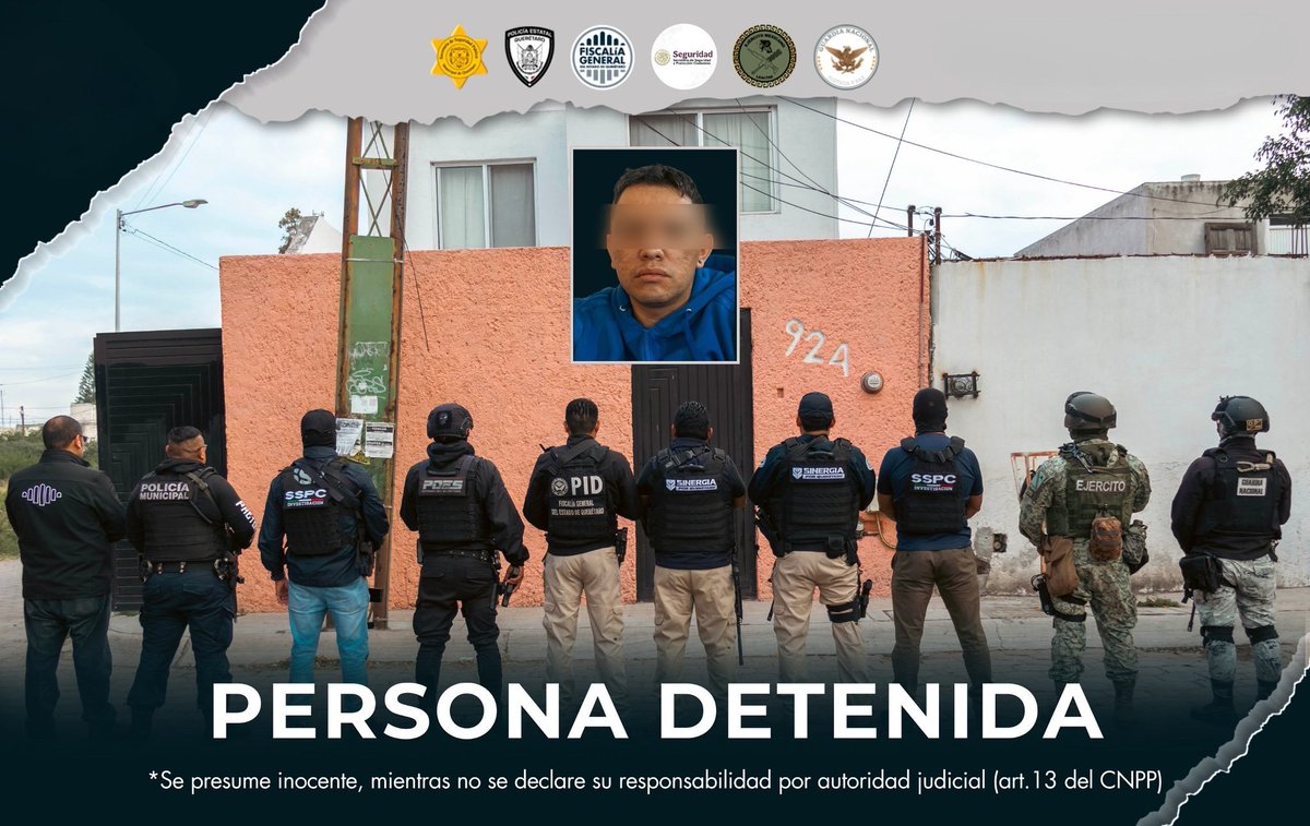 Gildo Garza (@gildogarzamx) on Twitter photo 🔴 #Querétaro | Casi un año después de la masacre en el bar Cantaritos, donde 10 personas fueron asesinadas, fue detenido José Luis “N”, alias El Chispa.
La detención se logró con un operativo conjunto de <a href="/SSPCMexico/">Secretaría de Seguridad y Protección Ciudadana</a> @SEDENAmx @GN_Mexico_ @poesqro @sspmqueretaro
El mensaje es 🔴 #Querétaro | Casi un año después de la masacre en el bar Cantaritos, donde 10 personas fueron asesinadas, fue detenido José Luis “N”, alias El Chispa.
La detención se logró con un operativo conjunto de <a href="/SSPCMexico/">Secretaría de Seguridad y Protección Ciudadana</a> @SEDENAmx @GN_Mexico_ @poesqro @sspmqueretaro
El mensaje es