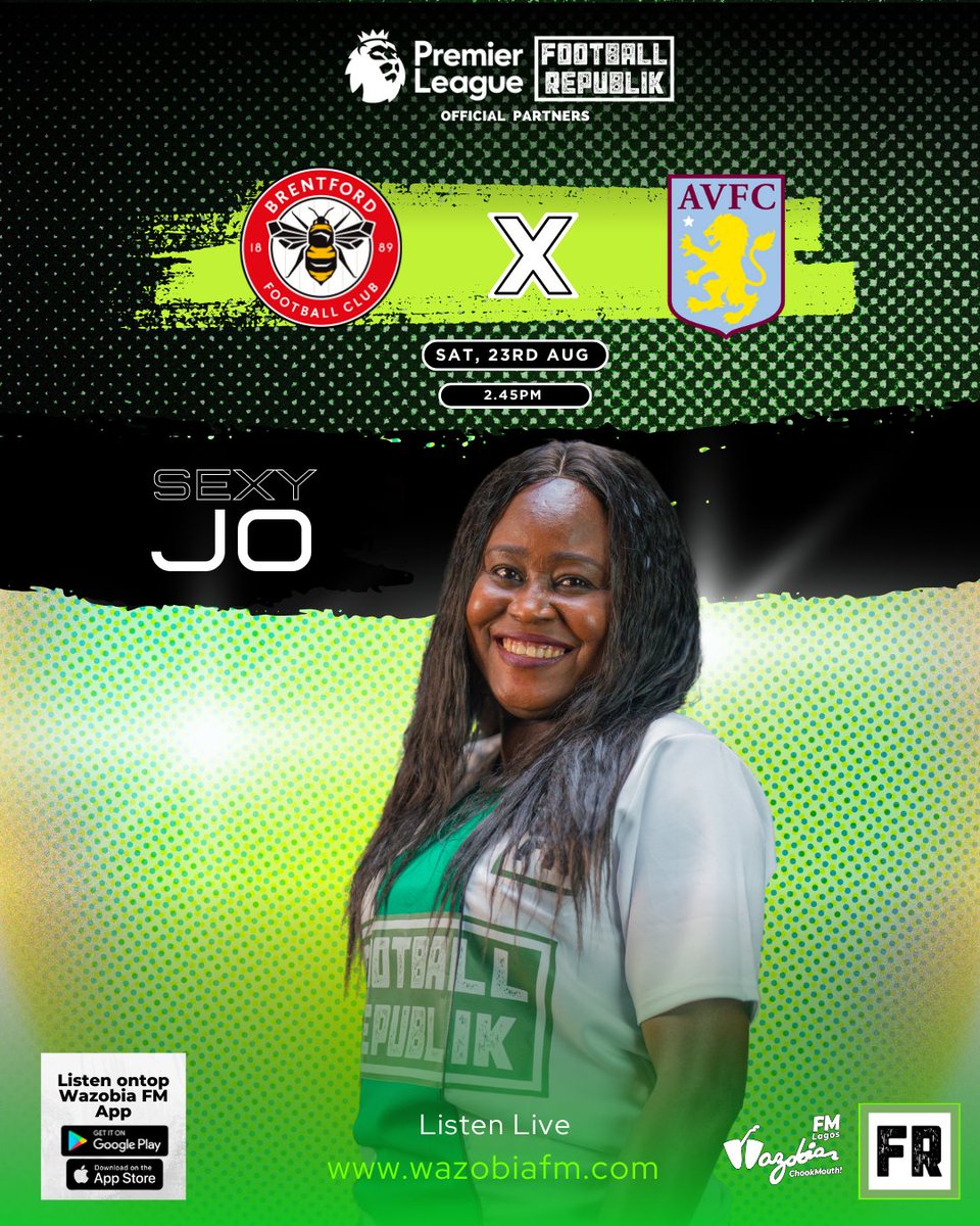 TheRepublikans's tweet image. EPL MD2, #Therepublikans offer pidgin commentary for key matches.

Join 🎙 @Buchi_Laba , @iamsexyjoe , @AttahEmmydance , &amp;amp; @Duchessofsports  on @wazobiafmlagos:

🔥 MCFC vs Spurs
🔥 Brentford vs AVFC
🔥 AFC vs Leeds

#EPL #NaijaCommentary #FootballRepublik