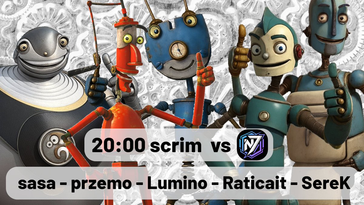 Zapraszamy na STREAM o 20:00
scrim BOTY 05 vs <a href="/no7esports/">NO.7 Esports</a> 

na topie mistrz Gdańska <a href="/sasaklasa/">sasa</a> 
na lesie ex rank 1 euw <a href="/przemeklol_/">przmk</a> 
na midzie gram ja 🔥
na strzelcu <a href="/Raticait/">Raticait</a> 
jako zmywarka <a href="/DAtSereK/">SereK</a>