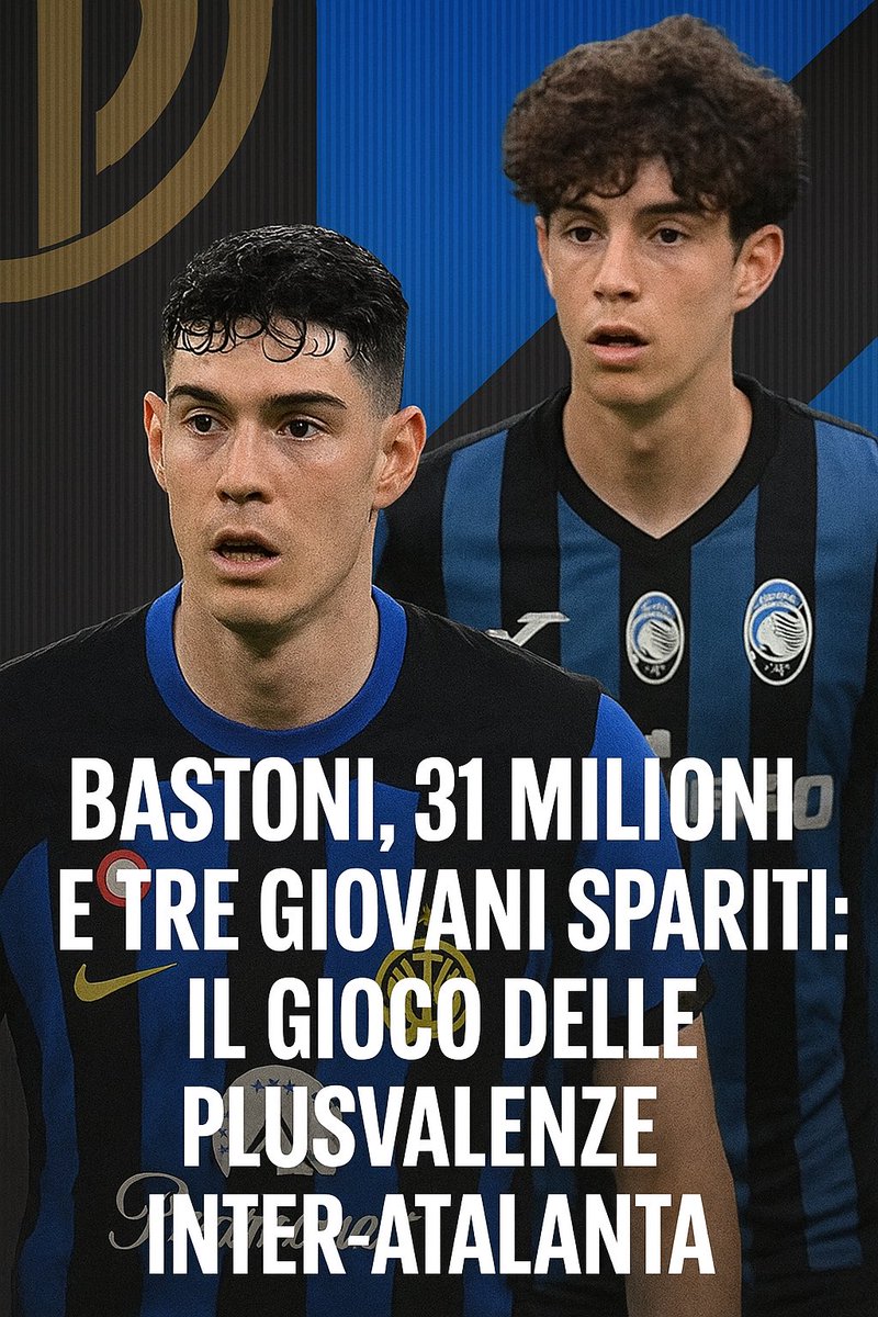 EpicureoUgo85's tweet photo. 🚨 Il Gioco delle Plusvalenze: 2018, quando l’Inter rischiava con la UEFA

Nel 2017 l’#Inter acquista #Bastoni dall’#Atalanta per 31,1 milioni di euro.
Un’operazione che però, a guardare i numeri di bilancio, si reggeva sulle plusvalenze dei tre giovani “sacrificati”: Eguelfi, Bettella e Carraro. Tre ragazzi valutati in totale 18 milioni, oggi insieme valgono meno di 1 milione.

Quelle cifre non servivano per rinforzare l’Atalanta, ma per dare ossigeno al bilancio dell’Inter, allora sotto settlement agreement #UEFA e costretta a generare plusvalenze per evitare sanzioni pesantissime.

Il paradosso?
🔹 Per operazioni simili la Juventus è stata punita.
🔹 Il #Napoli è stato indagato per l’affare #Osimhen.
🔹 L’Inter invece, con l’Atalanta, ha portato avanti un sistema definito dagli analisti «modus operandi consolidato» (fonte: Ultimo Uomo), senza alcuna conseguenza.

Due pesi e due misure: la UEFA pretende rigore dai club, ma il calcio italiano continua a navigare a vista, permettendo a certi affari di passare come “normali”.

Domanda semplice: senza quelle plusvalenze artificiose, l’Inter avrebbe rispettato i parametri UEFA o sarebbe finita fuori dalle coppe?

#SerieA #FIGC #Plusvalenze