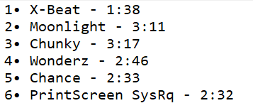ItsLuiz6's tweet photo. MYSTERY TAPE X. DROPPING IN 5 DAYS.

We're halfway there, everyone! And to celebrate, here's the tracklist and the individual lengths of each track! The whole project clocks in at 15 minutes and 57 seconds! A short but sweet listen.

#vaporwave #samplebased #aesthetic #music https://t.co/cGCkugWs87