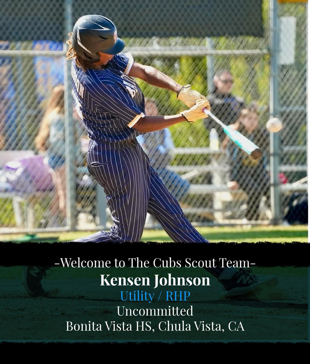 Welcome to the Cubs Scout Team <a href="/kensenjohnson13/">Kensen Johnson</a> ! Kensen is a 6'4 utility guy with power at the plate and a mid-to-upper 80s RHP with a strong three-pitch mix. Big-time upside and one of the top 2028s to watch. Excited to have him this fall!