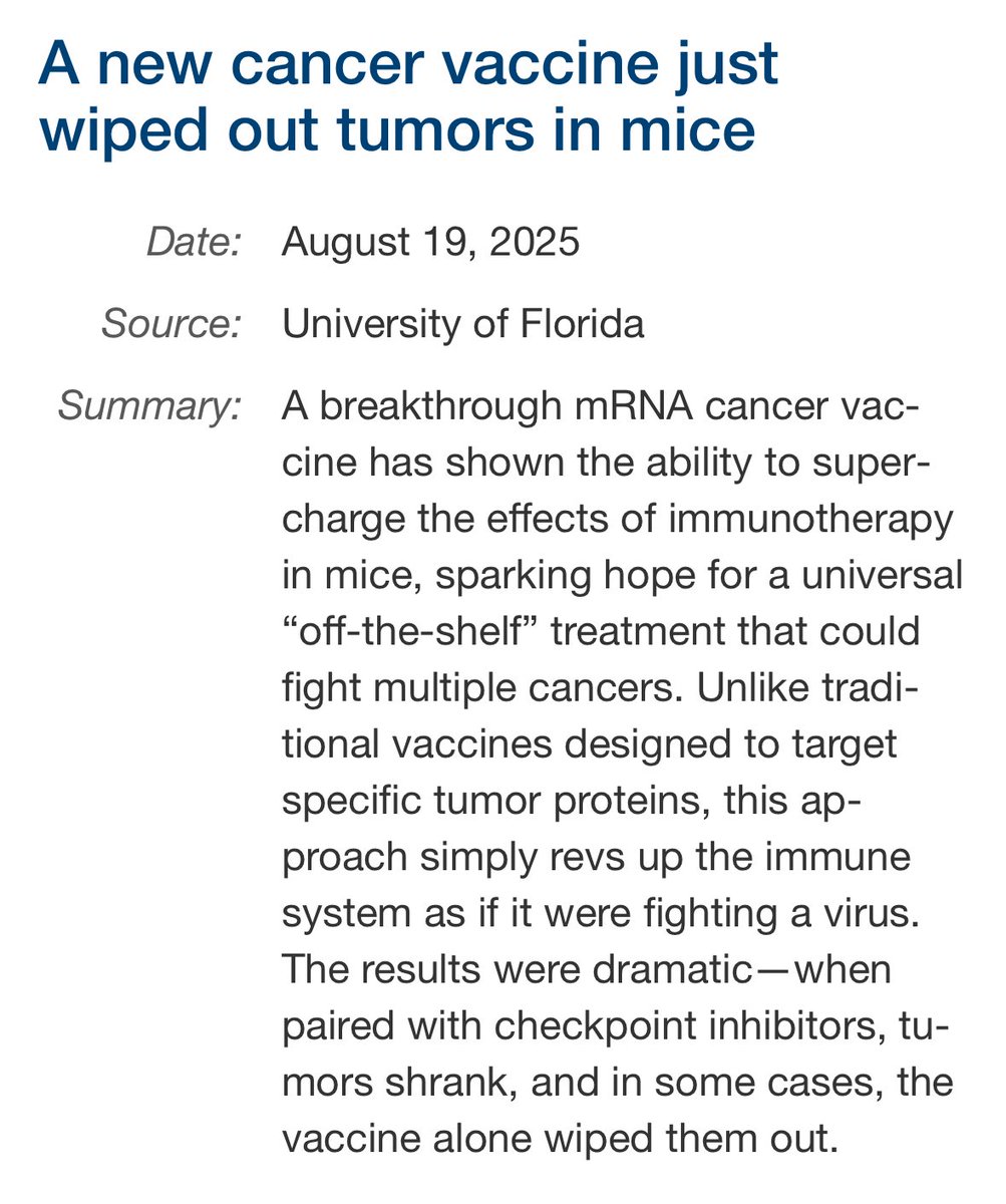 This is why we fund science and specifically mRNA research.