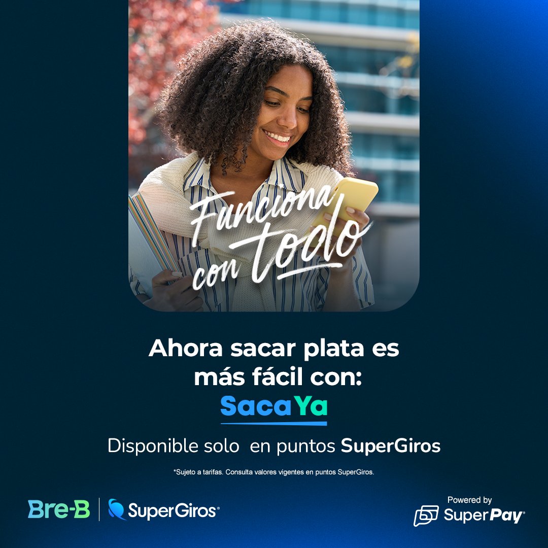 El efectivo sigue siendo esencial🤑
Con #SacaYa, los usuarios pueden sacar efectivo desde su billetera digital en más de 20.000 puntos #SuperGiros a nivel nacional. Innovación que se traduce en inclusión.
