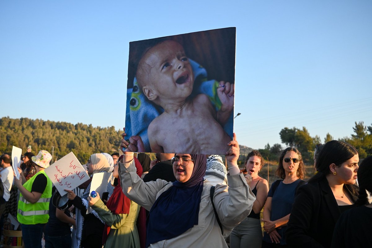 Abu Ghosh, west of Jerusalem, a demonstration of solidarity with Gaza