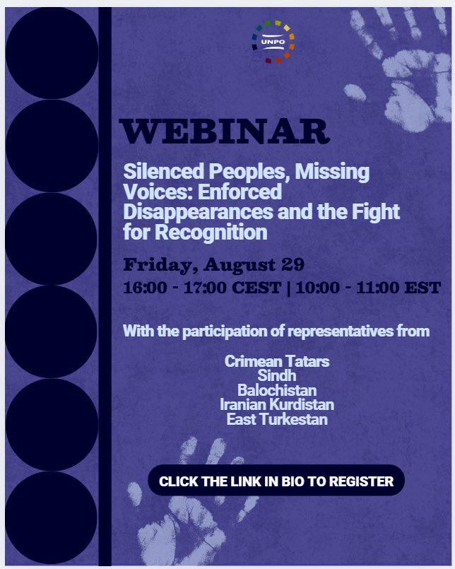 Sindh will be represented by General Secretary of WSC Farhan Kaghzi. He will highlight the state of Pakistan cruel practice to kidnap peaceful political workers and hold them incommunicado without producing any court of the country 
#Sindh #enforceddisappearances 
#humanrights