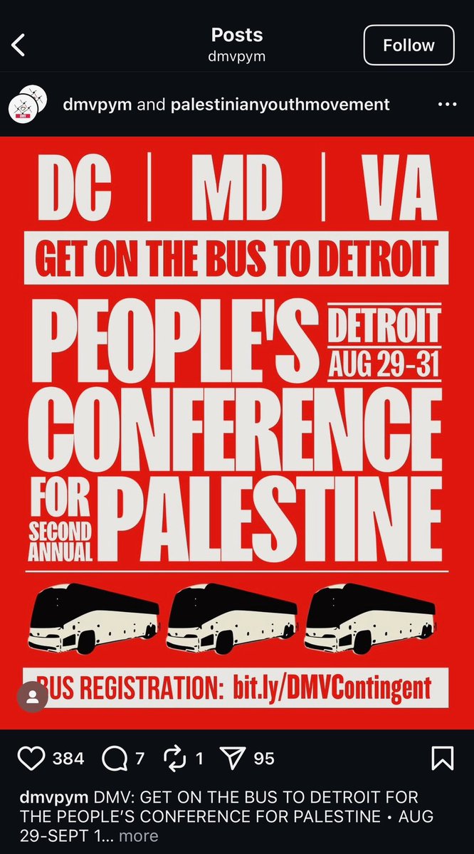 Laura Loomer (@lauraloomer) on Twitter photo THREAD:
🚨 Things you need to know about the upcoming pro-Islamic terrorism conference taking place on August 29-31st in Detroit, Michigan called “The People’s Conference For Palestine.” 🚨
The Palestinian Youth Movement <a href="/palyouthmvmt/">Palestinian Youth Movement</a> is providing bus transportation for THREAD:
🚨 Things you need to know about the upcoming pro-Islamic terrorism conference taking place on August 29-31st in Detroit, Michigan called “The People’s Conference For Palestine.” 🚨
The Palestinian Youth Movement <a href="/palyouthmvmt/">Palestinian Youth Movement</a> is providing bus transportation for