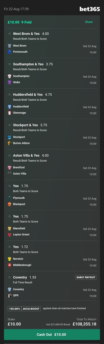Saturday 3pm.

£10 > £100k

 bet365.com/s/r/J5ttH