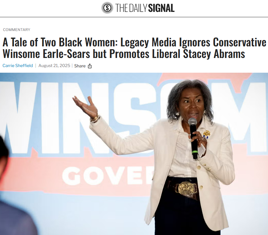Carrie Sheffield (@carriesheffield) on Twitter photo A Tale of Two Black Women: Liberals smear conservative immigrant <a href="/winwithwinsome/">Winsome Earle-Sears</a> with racism but give @StaceyAbrams multiple mag covers, book deals--despite Abrams' lawbreaking. There's nothing the Left hates more than an independent black woman! Read: dailysignal.com/2025/08/21/a-t… A Tale of Two Black Women: Liberals smear conservative immigrant <a href="/winwithwinsome/">Winsome Earle-Sears</a> with racism but give @StaceyAbrams multiple mag covers, book deals--despite Abrams' lawbreaking. There's nothing the Left hates more than an independent black woman! Read: dailysignal.com/2025/08/21/a-t…