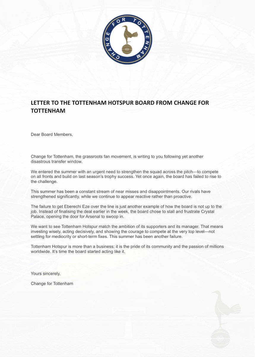 Following us requesting fans to email the board directly with your concerns, please find our email below.

Further action around the Bournemouth fixture to follow.