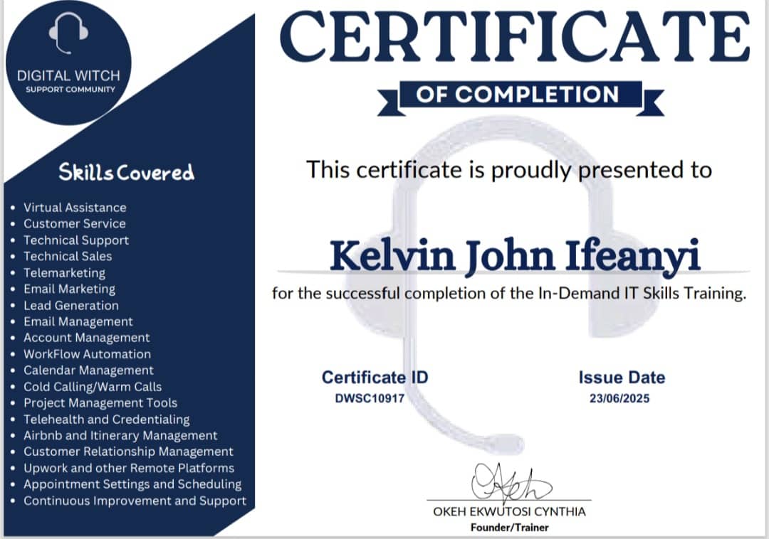 kelvin_blaq21's tweet photo. Hi, I’m Kelvin, Skilled in Virtual Assistance, Customer Support, CRM tools, Lead Generation & Appointment Scheduling. I enjoy helping teams stay organized and grow. I’m open to work
#OpenToWork #VirtualAssistant #LeadGeneration #AppointmentScheduling” https://t.co/y8wJIeUrQp