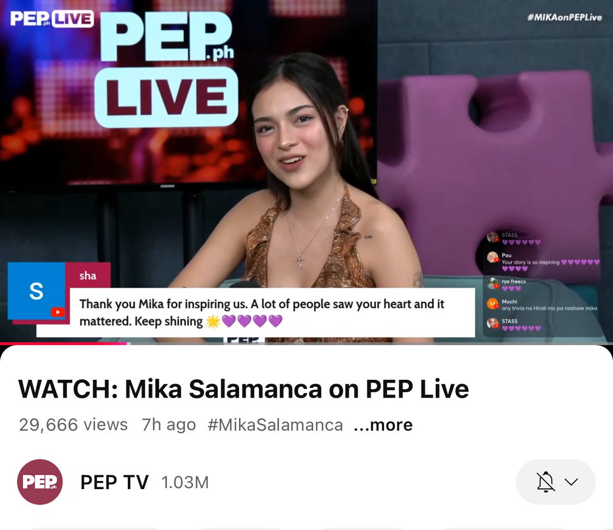 Diana TH 💜🇵🇭🇺🇸 (@diana_taopo) on Twitter photo This interview showcase and highlight how smart and genuine Mika is. She is literally smart especially in answering question with class. We love you, <a href="/mikslmnc/">Mika Salamanca</a> 🫶🏼
m.youtube.com/watch?v=u8ykS8… This interview showcase and highlight how smart and genuine Mika is. She is literally smart especially in answering question with class. We love you, <a href="/mikslmnc/">Mika Salamanca</a> 🫶🏼
m.youtube.com/watch?v=u8ykS8…