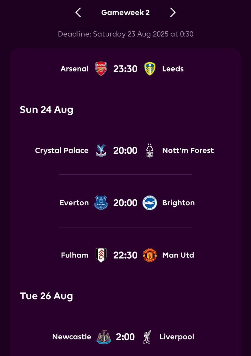 GW2 🔒
🔁 Roll transfer
🧢 👑 🇪🇬
🌏 6M

Save the best, for the last 🤞
#FPL
#FPLCommunity
#fplindonesia 🇮🇩