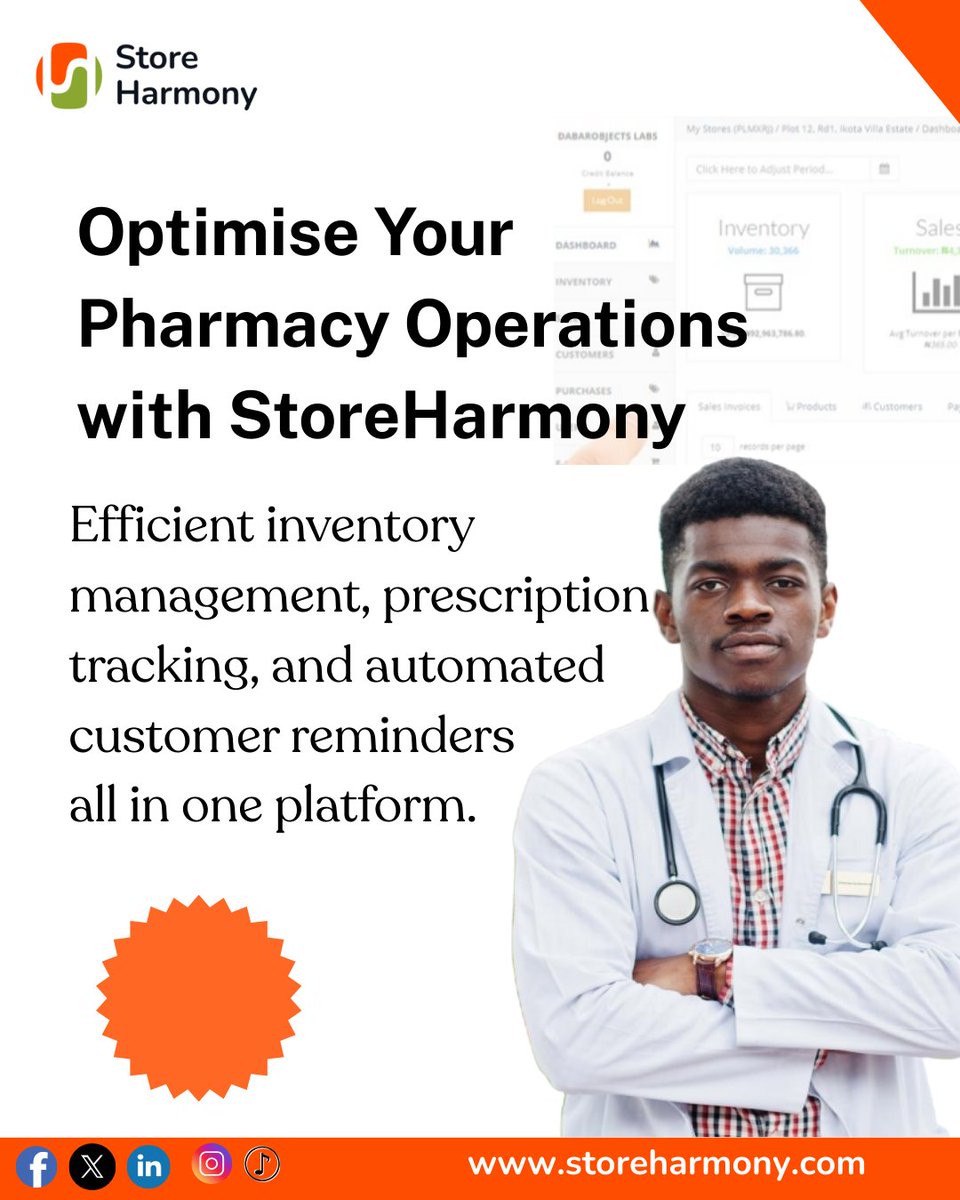 StoreHarmony's tweet photo. StoreHarmony allows pharmacies to store crucial customer data, including prescription history and purchase details, ensuring personalised and efficient service

NELFUND Naira Marley BVN Justice for Koyin Nowadays https://t.co/a0UxpFFQnF