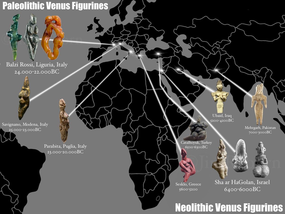 From Ice Age Goddesses to Neolithic Queens: A 10,000-Year Journey

The story of the Goddess begins deep in the European Upper Paleolithic. Among Gravettian groups of Italy and Central Europe, female figurines emerge with striking features: elongated skulls, abstract forms, and an