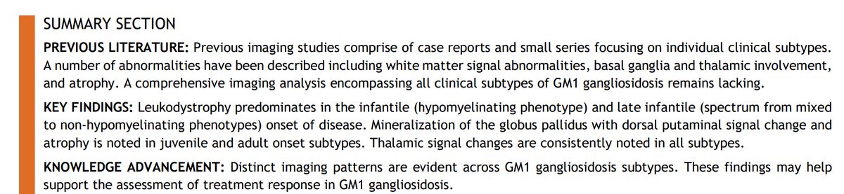 stikkman11's tweet photo. Absolutely chuffed to share our work- Neuroimaging spectrum of GM1 gangliosidosis published in @TheAJNR . Grateful to my  colleagues in London, Turin, Philadelphia, Riyadh, Sao Paolo and Porto Alegre for their incredible contributions! https://t.co/Z6sc00OpwF https://t.co/eYbDu1JLt7